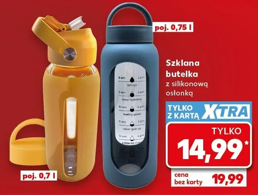 Szklana butelka z silikonową osłonką poj. 0,75l promocja w Kaufland