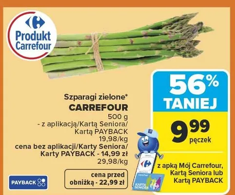 Szparagi zielone Carrefour promocja w Carrefour Market