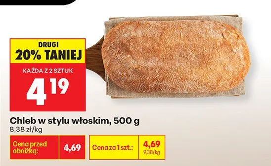 Chleb w stylu włoskim promocja w Biedronka