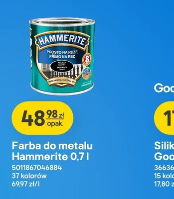 Farba do metalu Hammerite promocja w Castorama