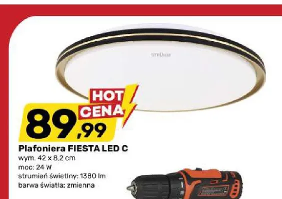 Plafoniera Fiesta LED C promocja w Bricomarche
