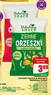 Orzeszki ziemne w skorupce zielona cebulka Bakaliowy Snack promocja w Dino