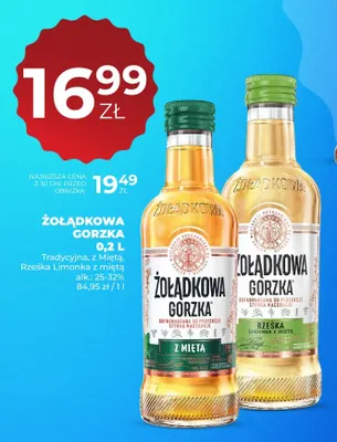 Żołądkowa Gorzka Rześka Limonka z miętą promocja w Duży Ben
