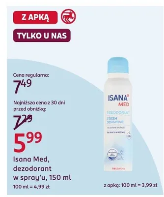 Dezodorant w sprayu promocja w Rossmann