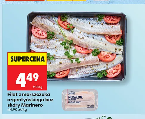 Filet z morszczuka argentyńskiego bez skóry Marinero promocja w Biedronka