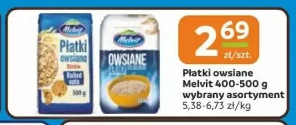 Płatki owsiane Melvit promocja w Gama
