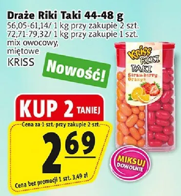 Draże Riki Taki miętowe promocja w Prim Market