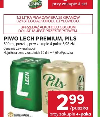 Piwo Lech Pils promocja w Stokrotka