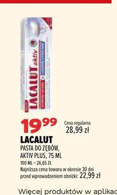Pasta do zębów Lacalut Aktiv Plus promocja w Drogerie Natura