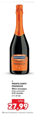 Wino musujące Monte Santi Prosecco białe wytrawne promocja w Kaufland