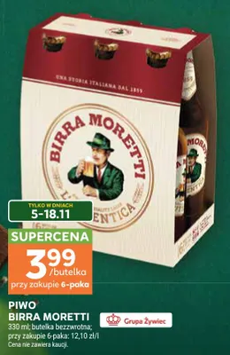 Piwo Birra Moretti promocja w Stokrotka