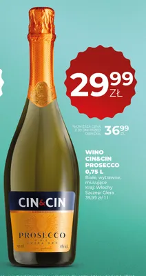 Wino musujące Cin & Cin Prosecco promocja w Duży Ben