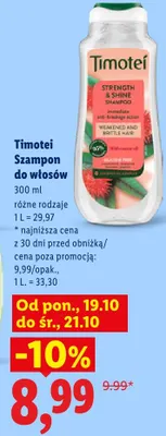 Szampon do włosów Timotei Strength & Shine promocja w Lidl