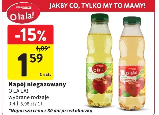 Napój niegazowany promocja w Intermarche