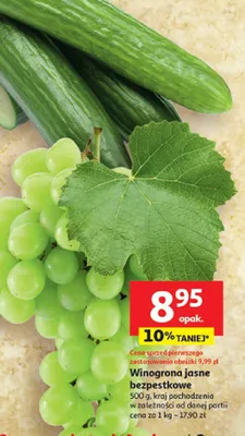 Winogrona jasne bezpestkowe promocja w Auchan