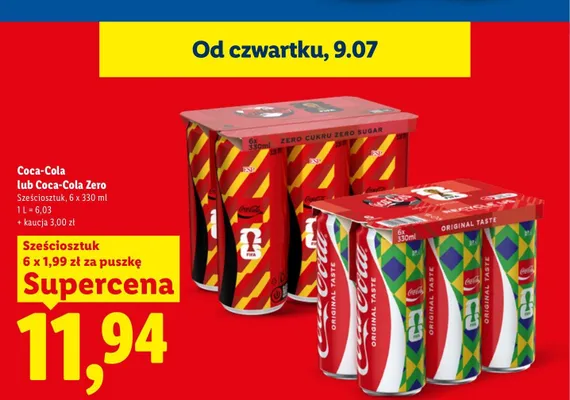 Napój gazowany Coca-Cola Zero 6-pak promocja w Lidl