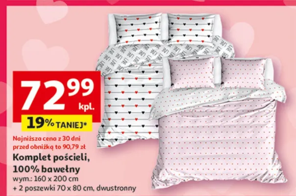 Komplet pościeli 100% bawełny promocja w Auchan