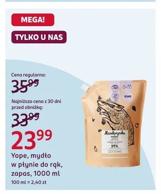 Mydło w płynie do rąk zapas Yope promocja w Rossmann