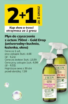 Płyn do czyszczenia z octem 750ml - Gold Drop uniwersalny+kuchnia, łazienka, okna promocja w Hitpol