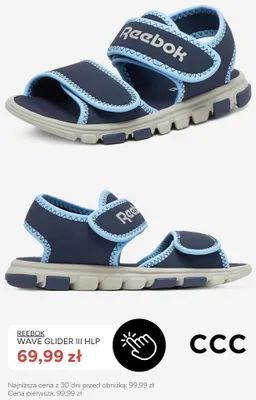 Sandały dziecięce Reebok Wave Glider III HLP promocja w CCC