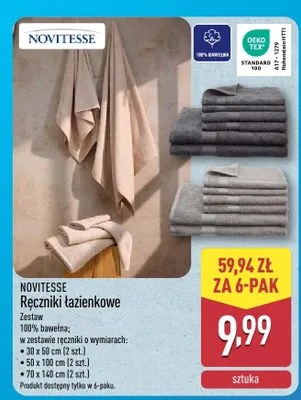 Ręczniki łazienkowe promocja w Aldi