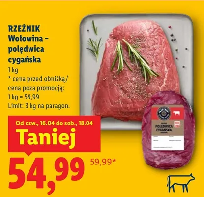 Wołowina polędwica cygańska promocja w Lidl
