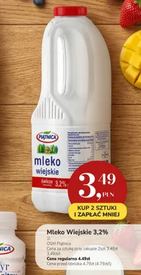Mleko wiejskie Piątnica 3,2% promocja w Market Point