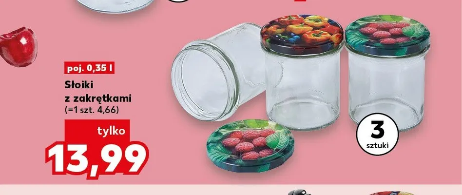 Słoiki z zakrętkami 0,35 l promocja w Kaufland
