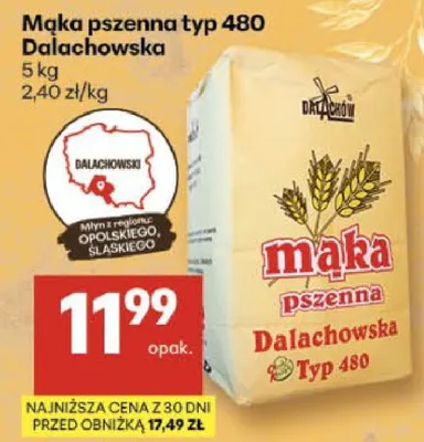 Mąka pszenna typ 480 Dalachowska promocja w Delikatesy Centrum