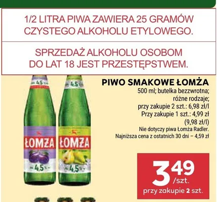 Piwo smakowe Łomża promocja w Stokrotka