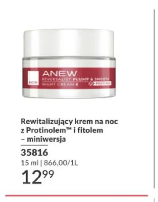 Rewitalizujący krem na noc z Protinolem i fitolem Anew miniwersja promocja w AVON