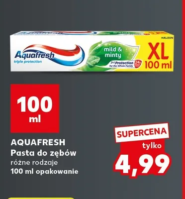 Pasta do zębów Aquafresh Mild & Minty promocja w Kaufland
