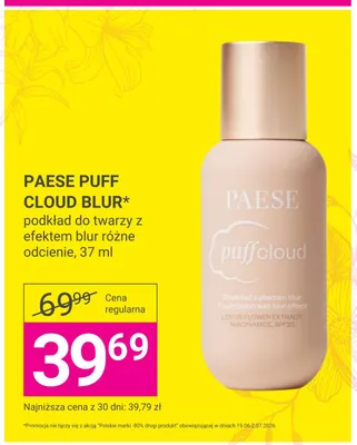Podkład do twarzy Paese Puff Cloud Blur promocja w Hebe