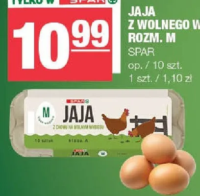 Jaja z wolnego wybiegu rozmiar M promocja w SPAR