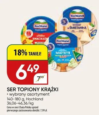Ser topiony krążki wybrany asortyment promocja w Chata Polska
