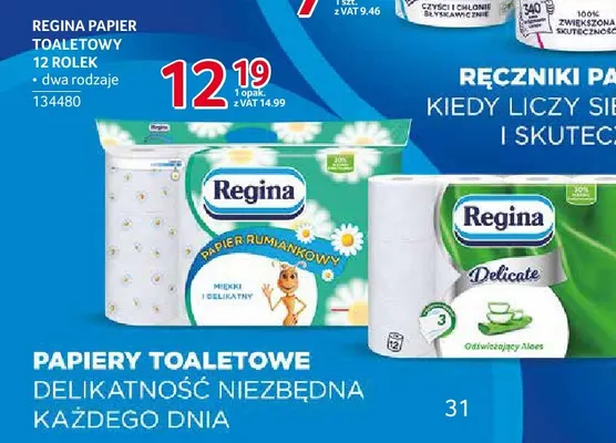 Papier toaletowy 12 rolek Regina promocja w Selgros