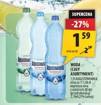 Woda mineralna Augustowianka promocja w Arhelan