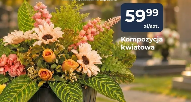Kompozycja kwiatowa promocja w PSB Mrówka