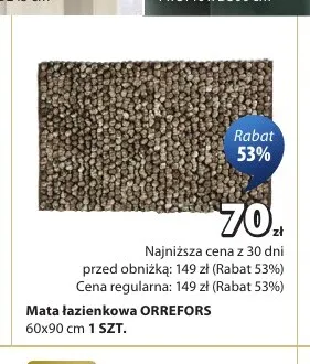 Mata łazienkowa Orrefors promocja w Jysk