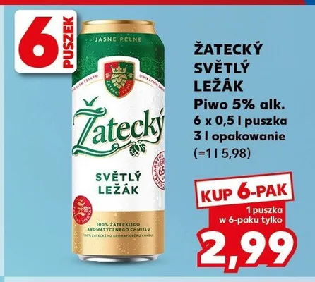 Piwo Žatecký Světlý Ležák 5% alk. promocja w Kaufland