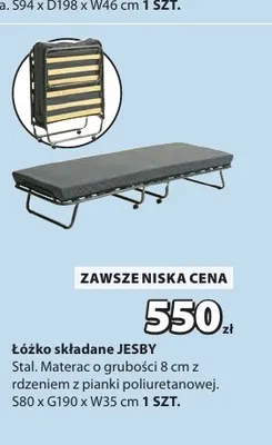 Łóżko składane Jesby promocja w Jysk