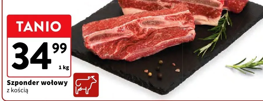 Szponder wołowy z kością promocja w Intermarche