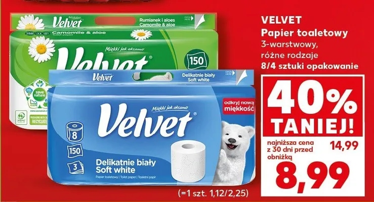 Papier toaletowy 3-warstwowy, różne rodzaje promocja w Kaufland