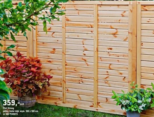 Płot Strong pełny, kolor dąb 180 x 180 cm promocja w OBI