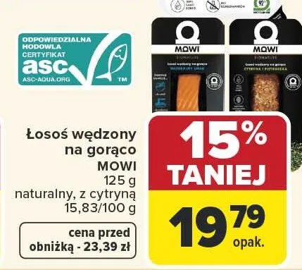 Łosoś wędzony na gorąco naturalny, z cytryną promocja w Carrefour