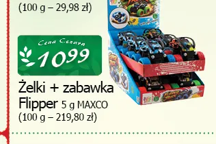 Żelki z zabawką Flipper Maxco promocja w CEZAR Delikatesy