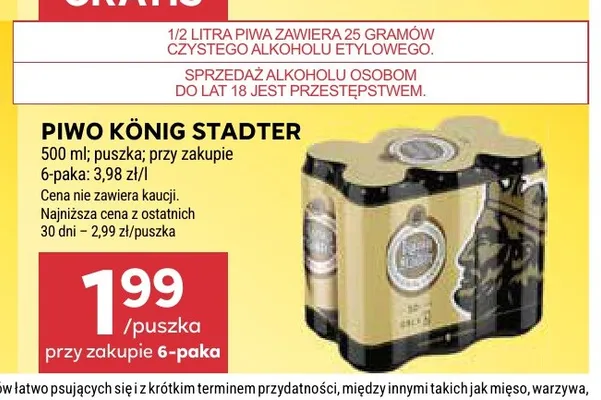 Piwo König Stadter promocja w Stokrotka