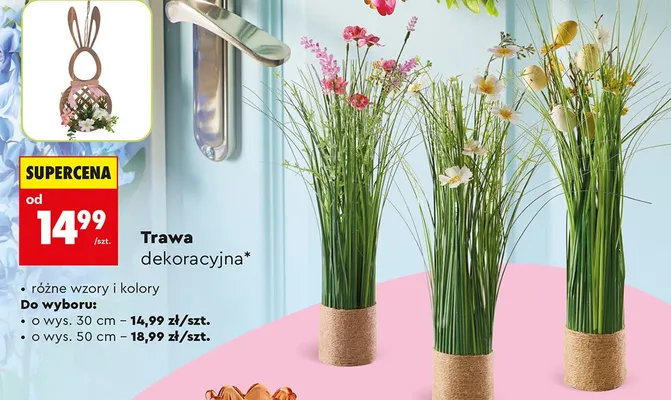 Trawa dekoracyjna o wys. 50 cm promocja w Biedronka