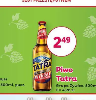 Piwo Tatra promocja w Bliski