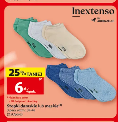 Stopki męskie Inextenso promocja w Auchan